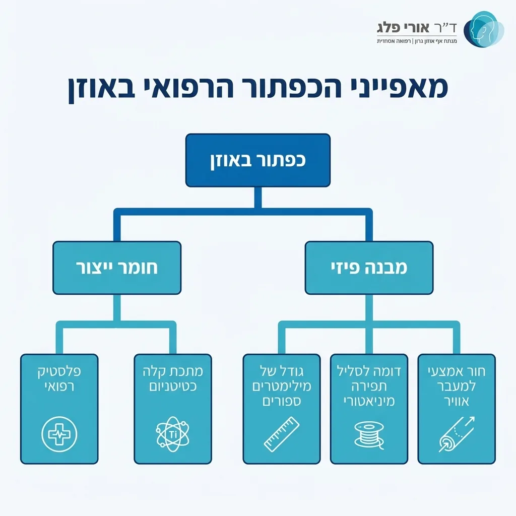 אינפוגרפיקה — מאפייני הכפתור הרפואי באוזן: כפתור באוזן